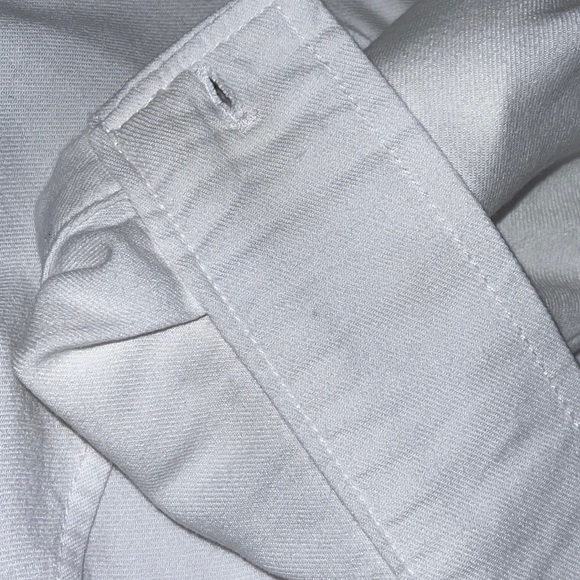 DASH WHITE FLANNEL POCKET BLOUSE BACK BUTTON DOWN DETAIL Sz. S - Picture 5 of 16